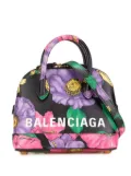 Balenciaga Pre-Owned 21st Century Smooth Calfskin Lush Floral Print XXS Ville Top Handle Bag satchel - Black