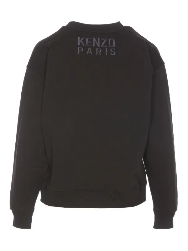 KENZO ケンゾー 'Happy Tiger' sweatshirt ロゴ トレーナー 黒 Kenzo Black Kenzo Paris 'KENZO Happy Tiger' Embroidered