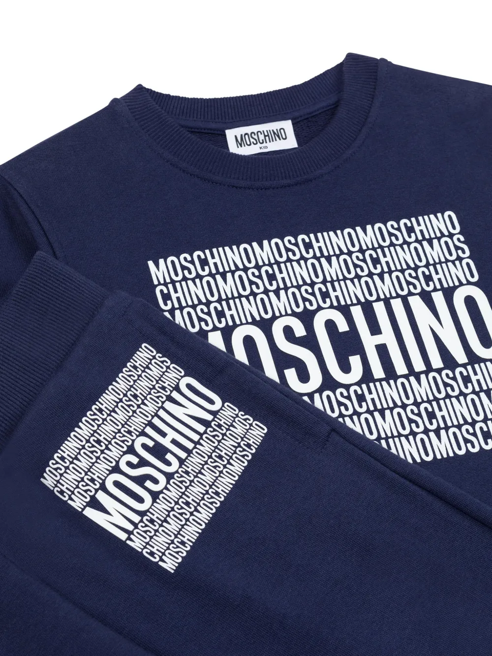 Moschino Kids Trainingspak met logoprint Blauw