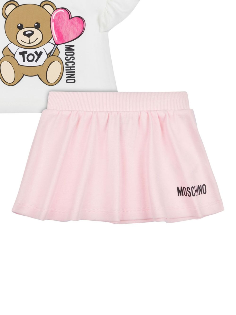 Moschino Kids logo-print skirt set Roze