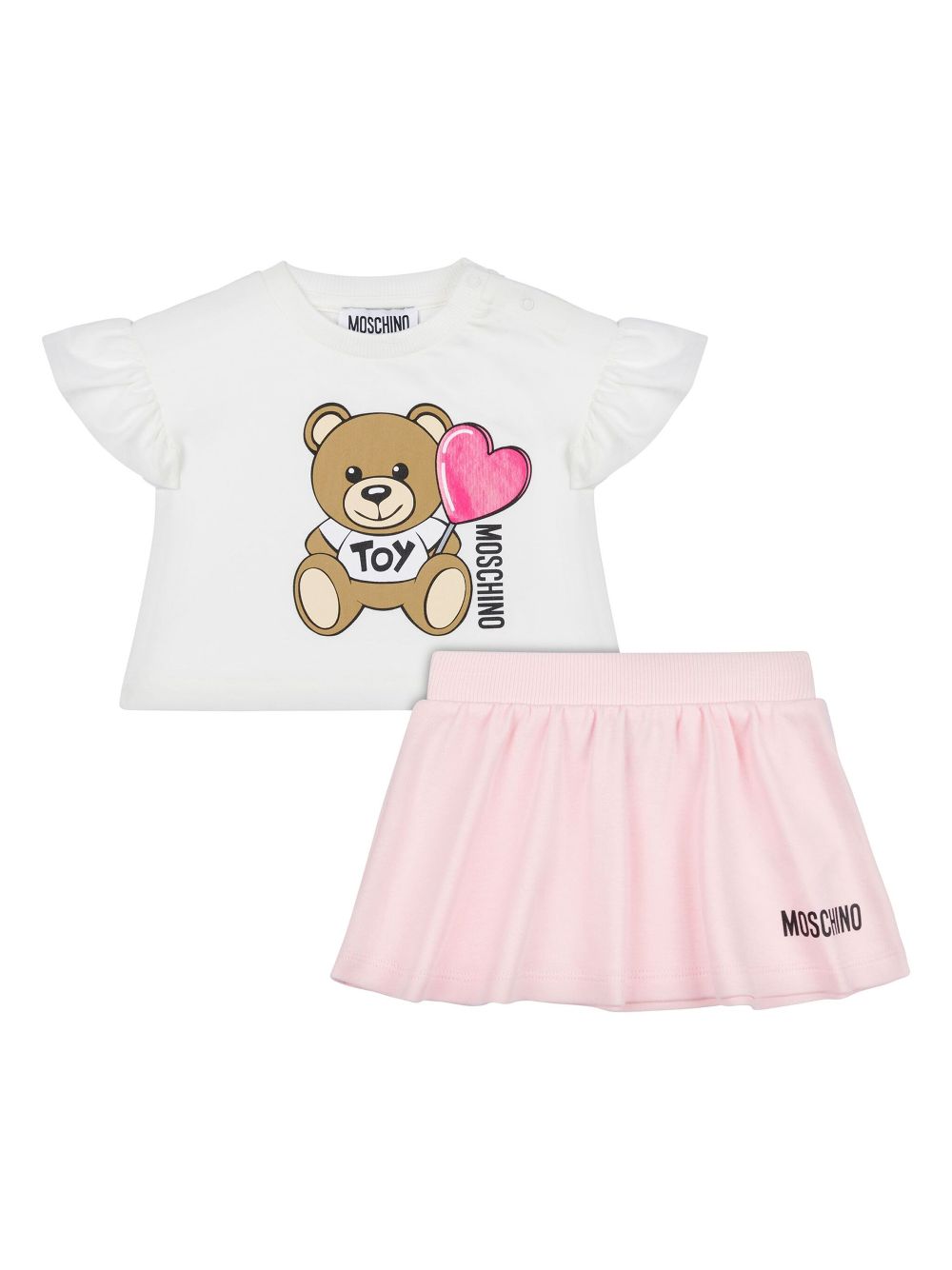 Moschino Kids logo-print skirt set - Pink