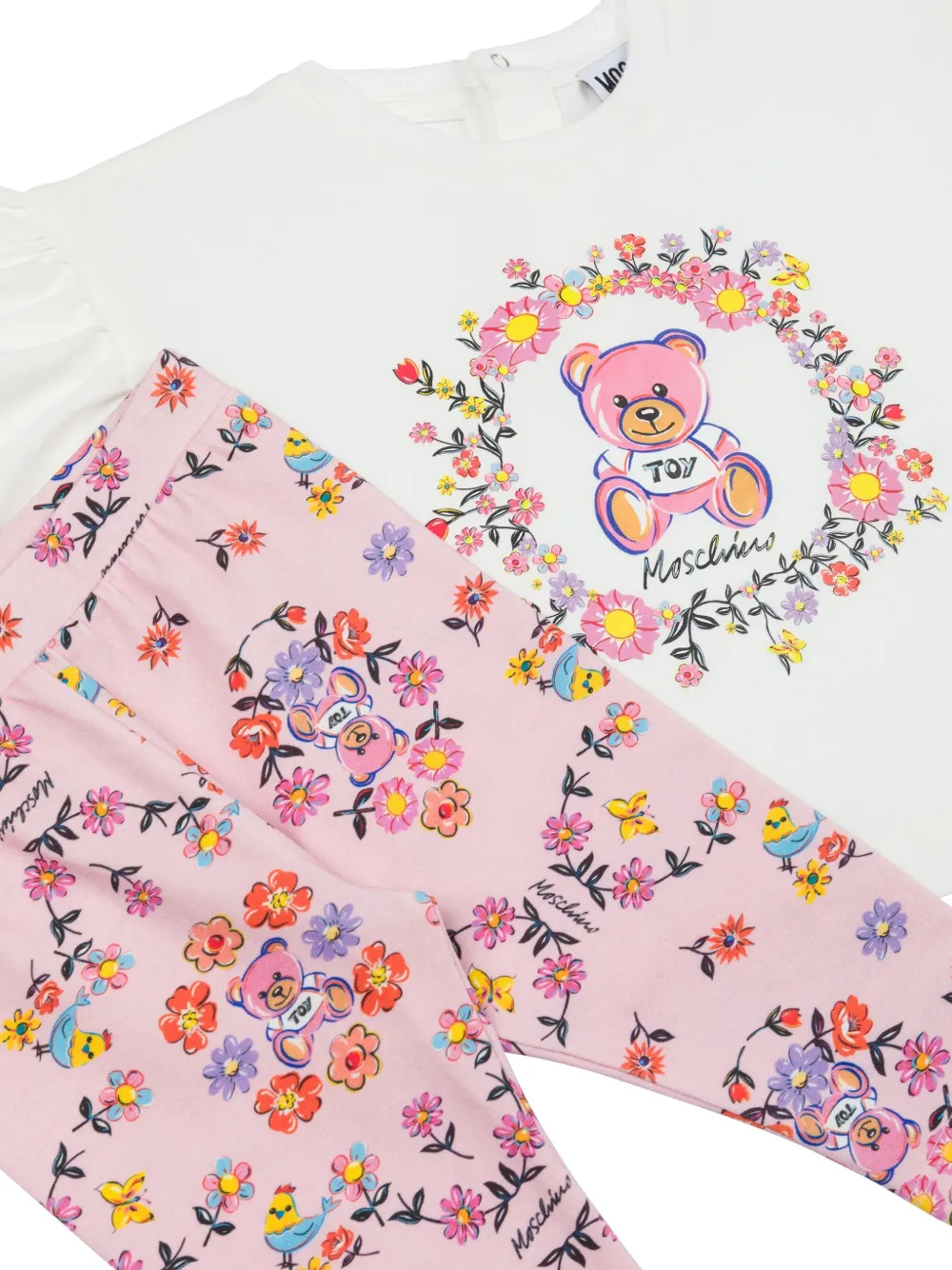 Moschino Kids Broek met print Wit