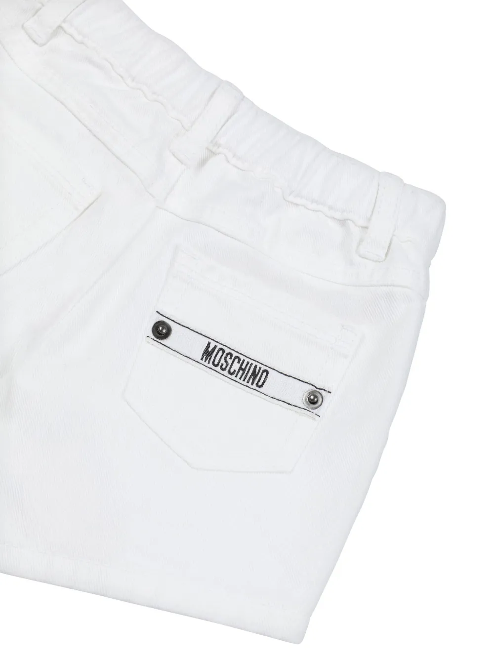 Moschino Kids Zwembroek met logo applicatie Wit