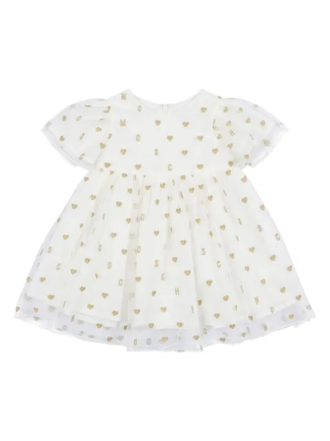 Moschino Kids vestido con corazones estampados