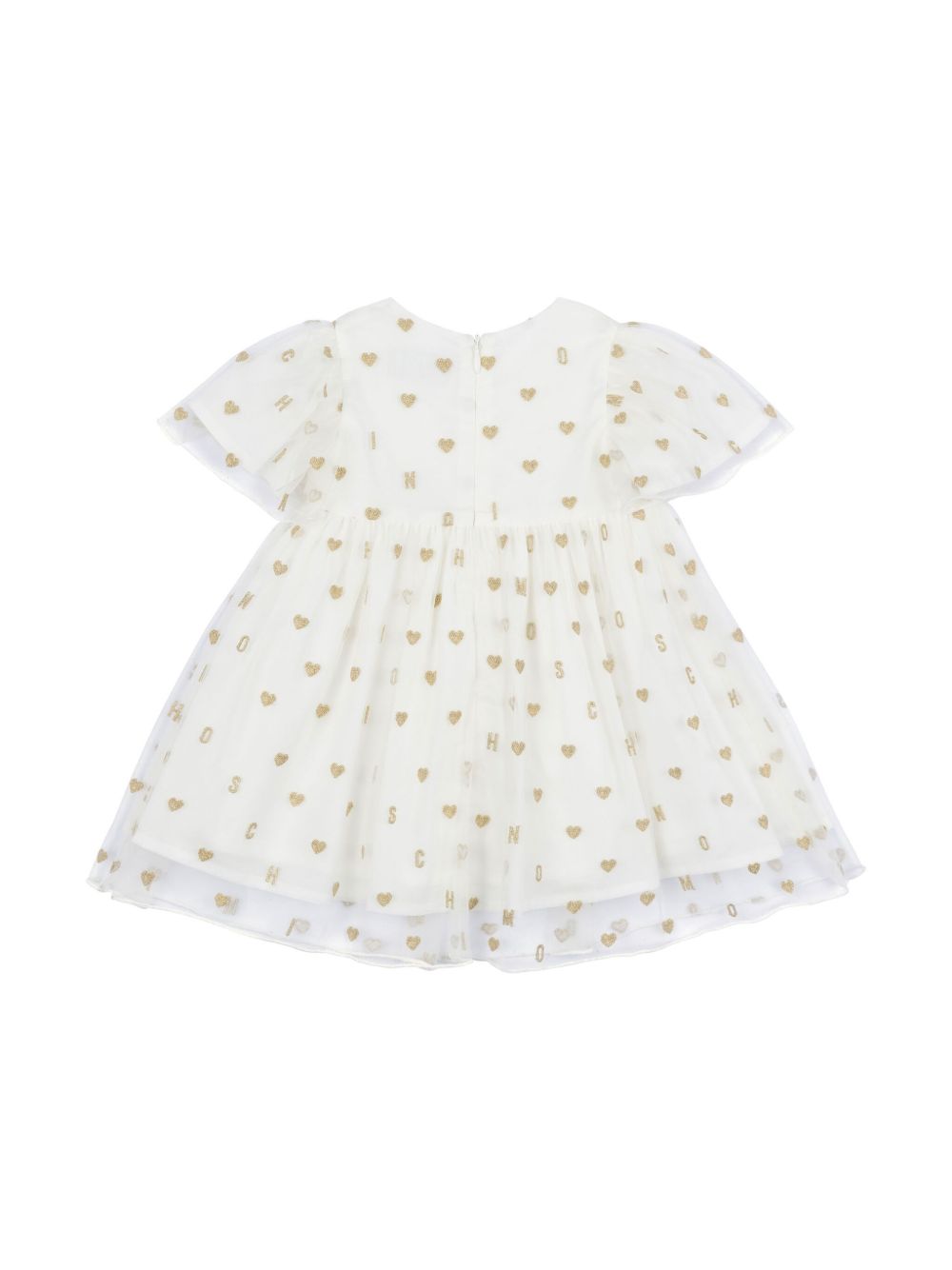 Moschino Kids Jurk met hartprint - Wit