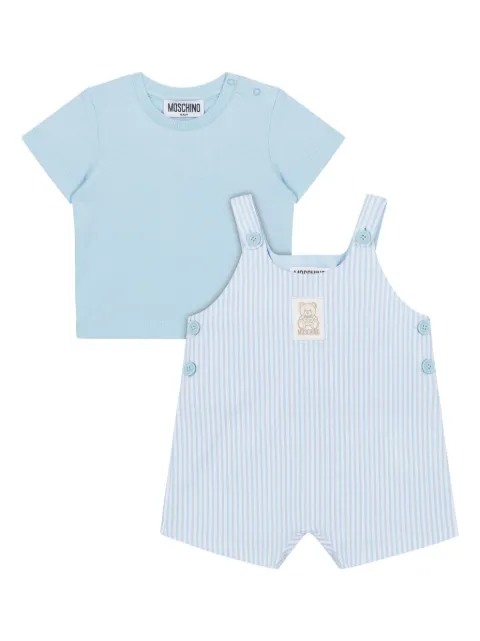 Moschino Kids set de overol con motivo de rayas