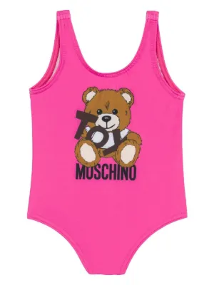 Moschino テディベアプリントワンピース水着 モスキーノ キッズ テディベアプリントワンピース水着