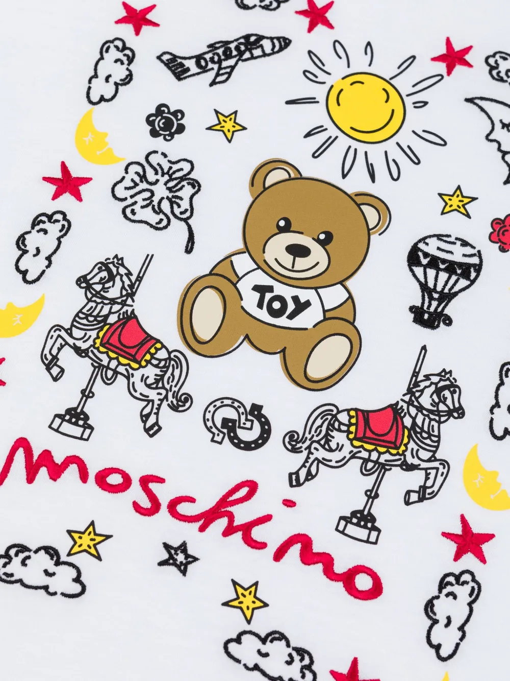 Moschino Kids T-shirt met geborduurd logo Wit