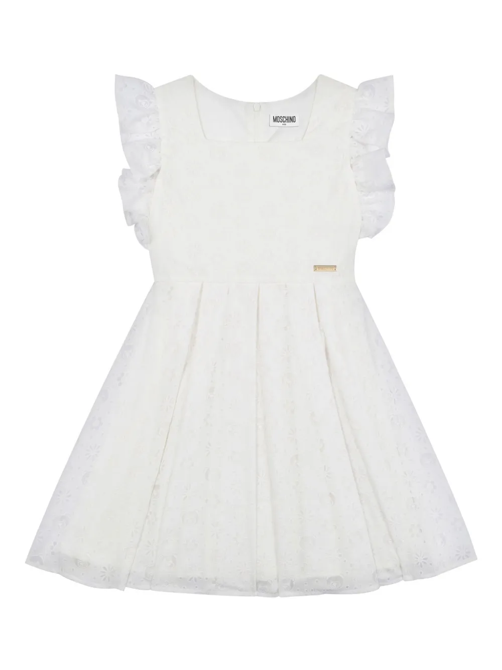 Moschino Kids Jurk met jacquard Wit