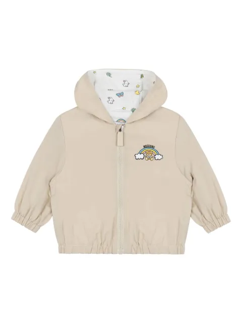 Moschino Kids chamarra con capucha y logo estampado