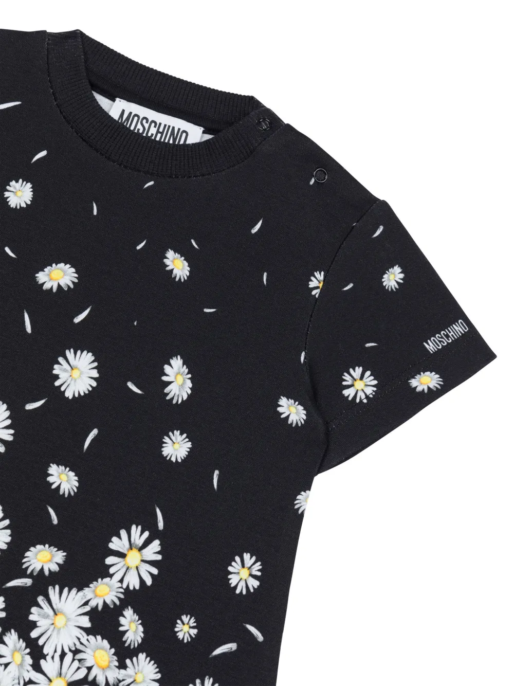 Moschino Kids Jurk met bloemenprint Zwart