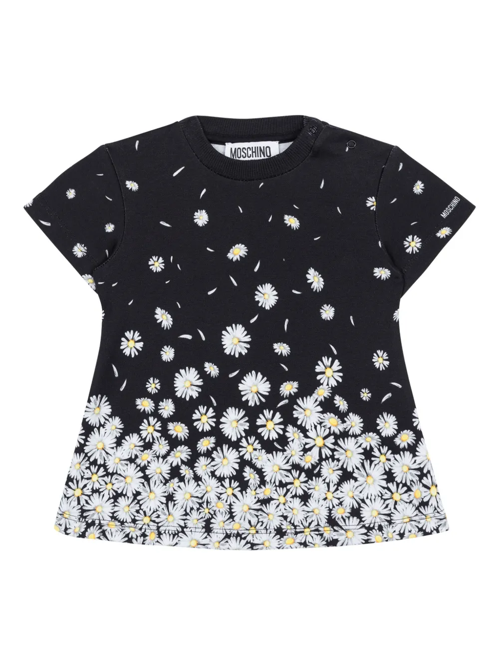Moschino Kids Jurk met bloe print Zwart