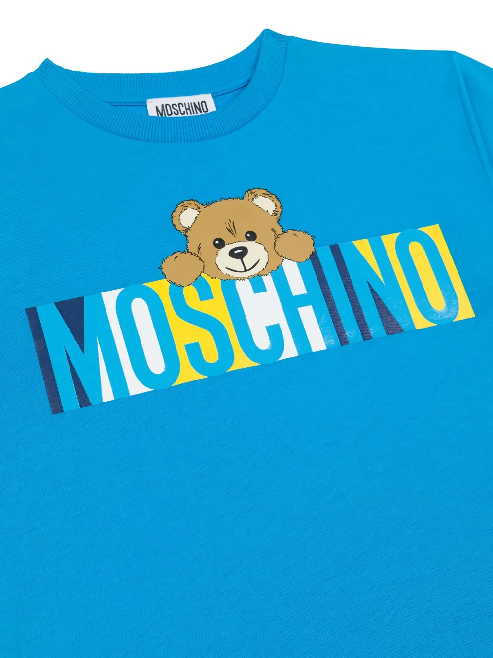 Moschino Kids T-shirt met logoprint Blauw
