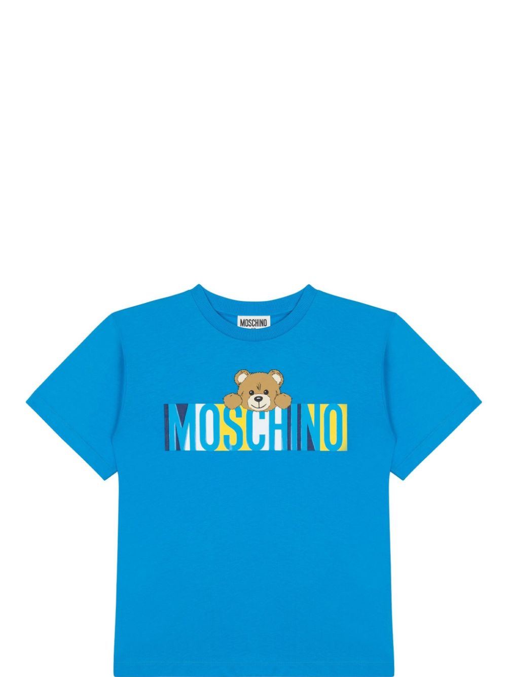 Moschino Kids logo-print T-shirt Blauw