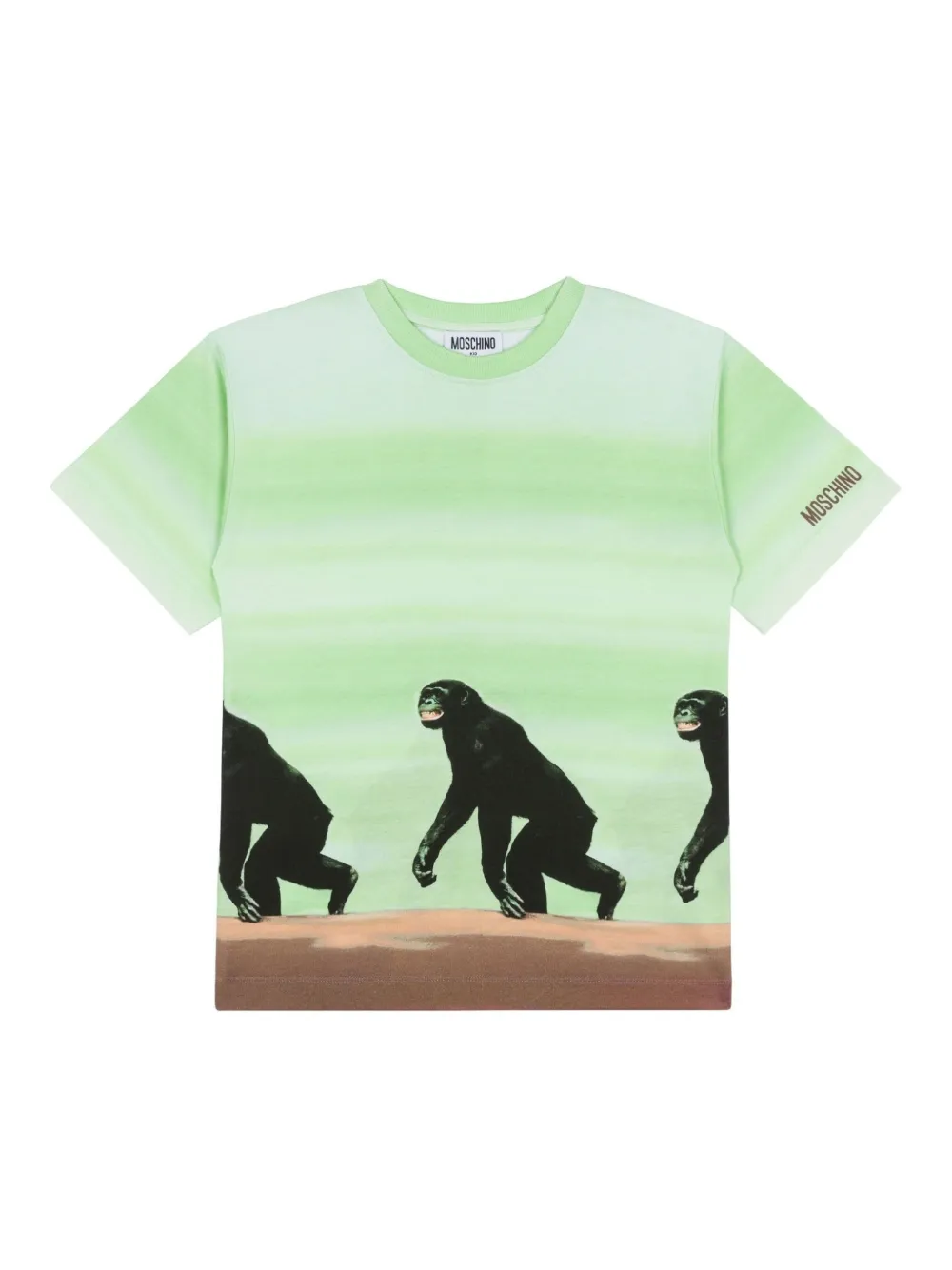 Moschino Kids T-shirt met aapprint Groen