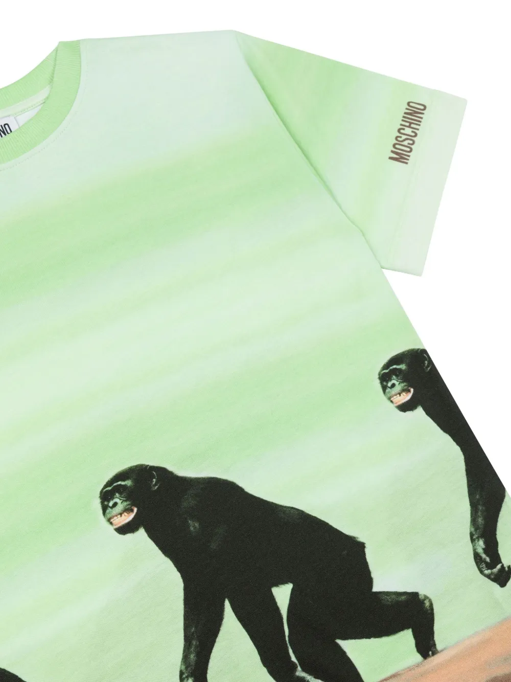 Moschino Kids T-shirt met aapprint Groen