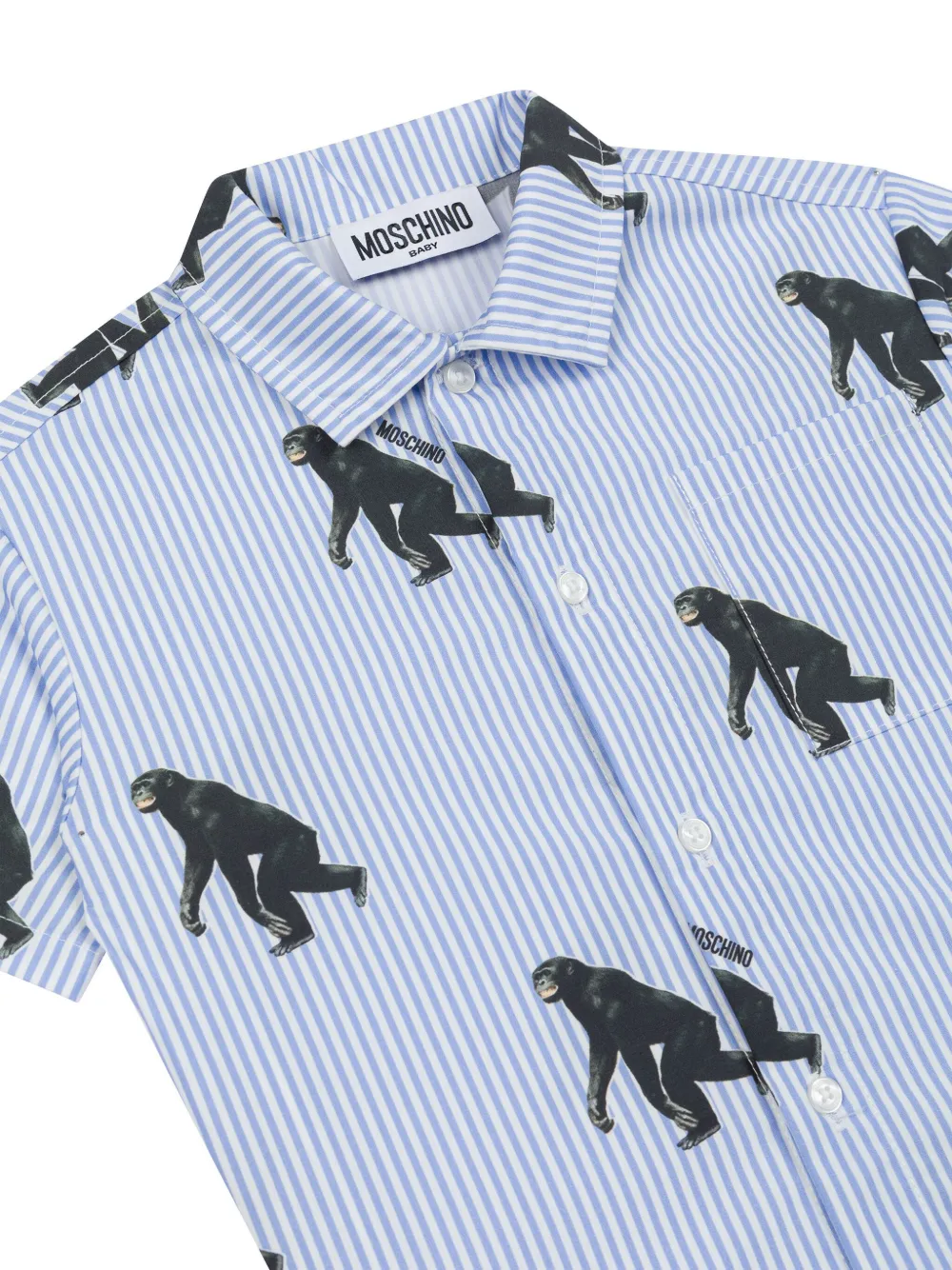 Moschino Kids Gestreept shirt Blauw