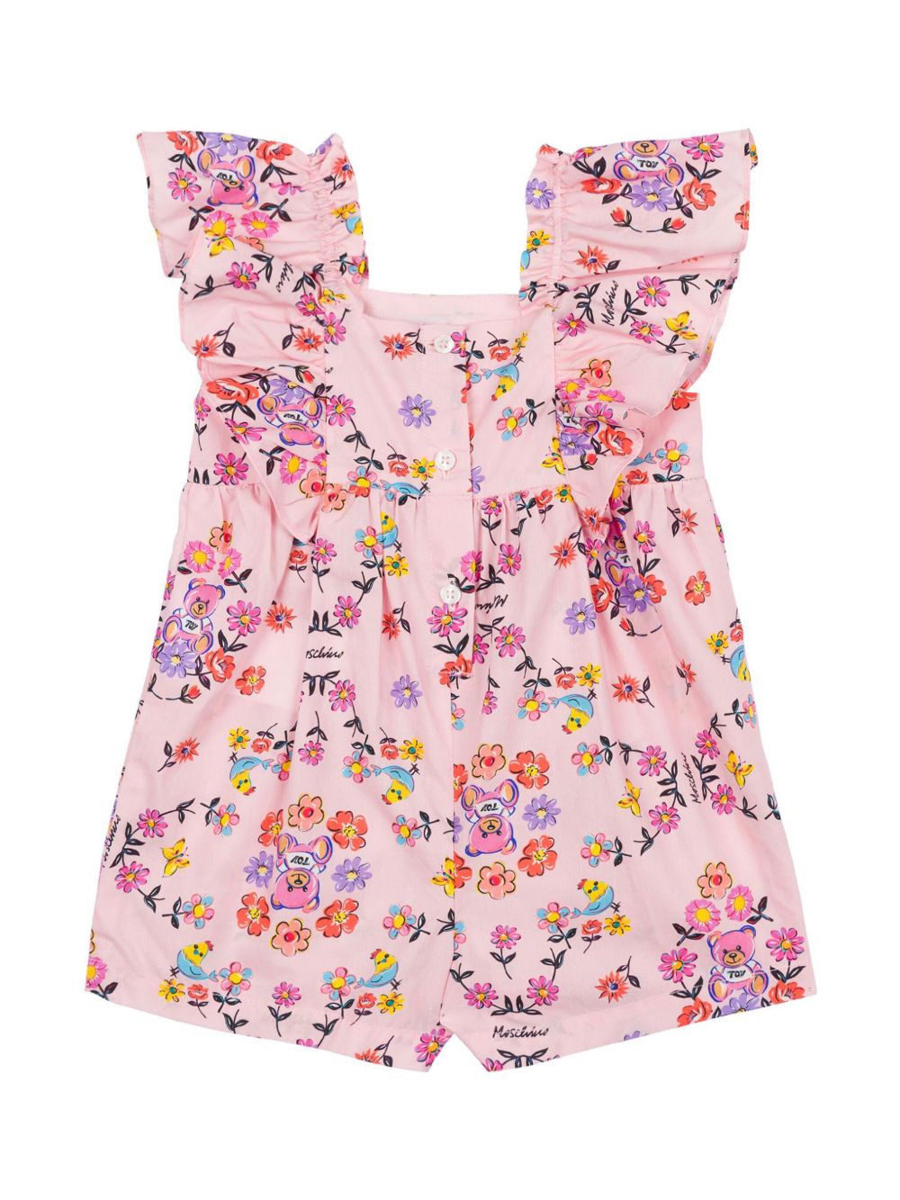 Moschino Kids Romper met bloemenprint - Roze