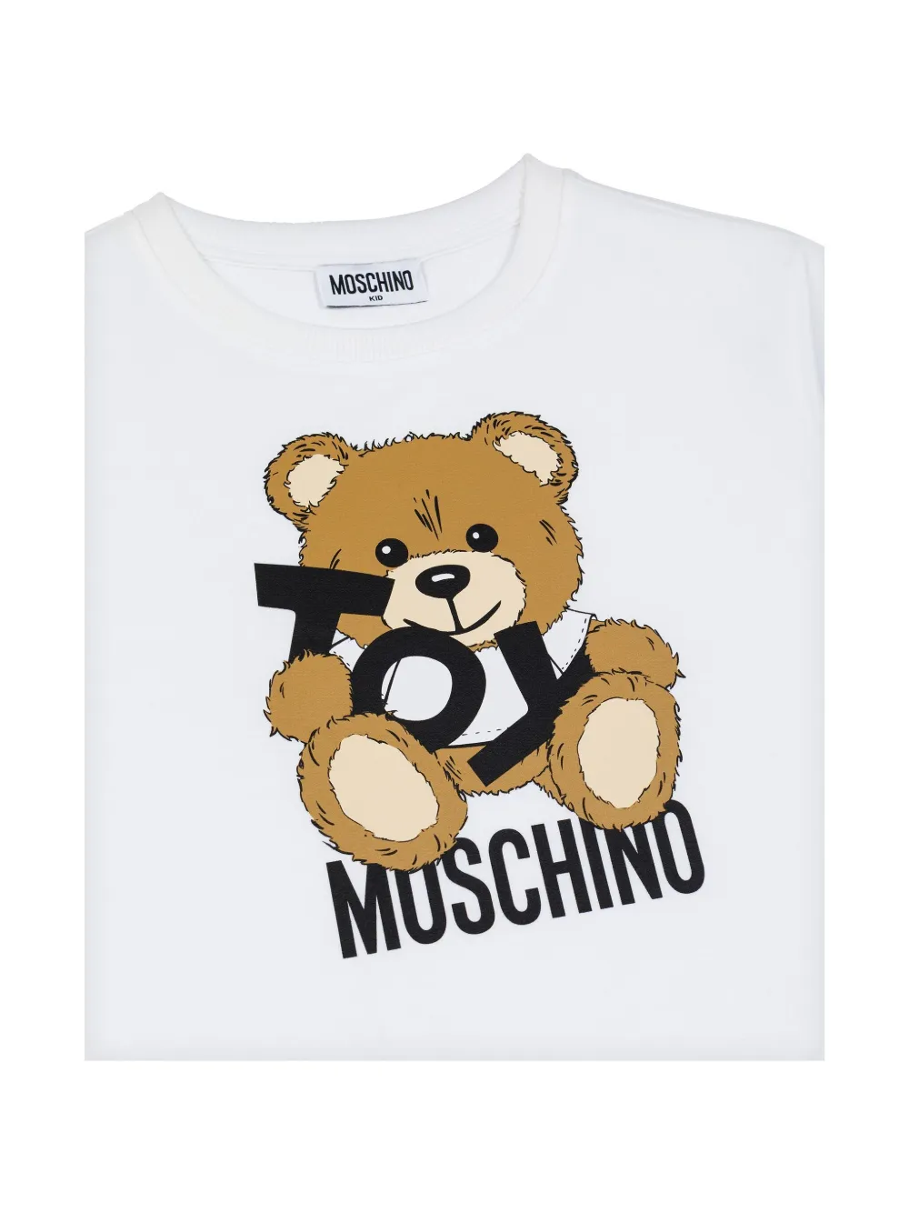 Moschino Kids Jurk met teddybeerprint Wit