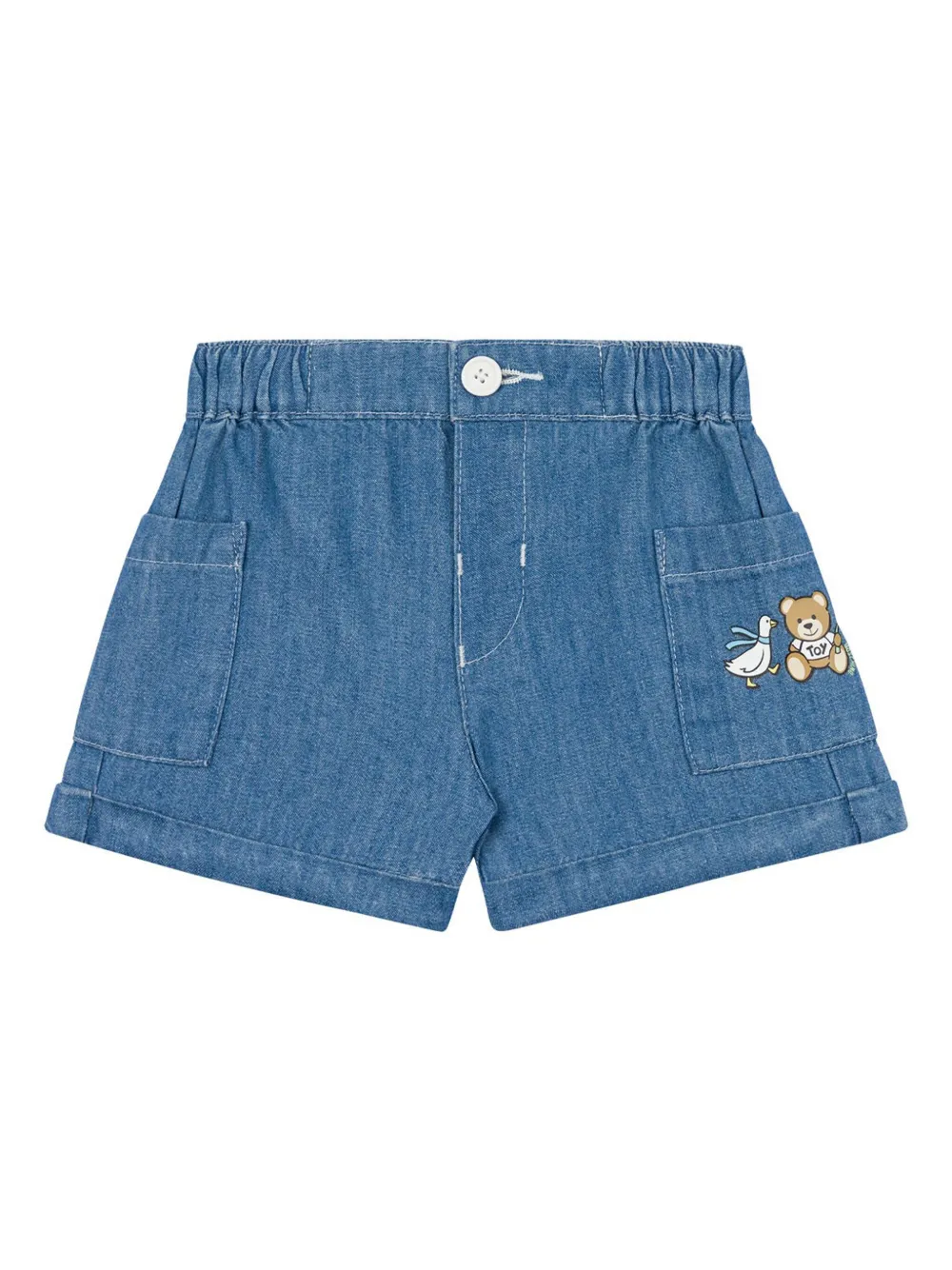Moschino Kids Shorts met logoprint Blauw