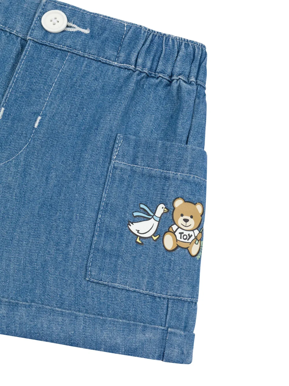 Moschino Kids Shorts met logoprint Blauw
