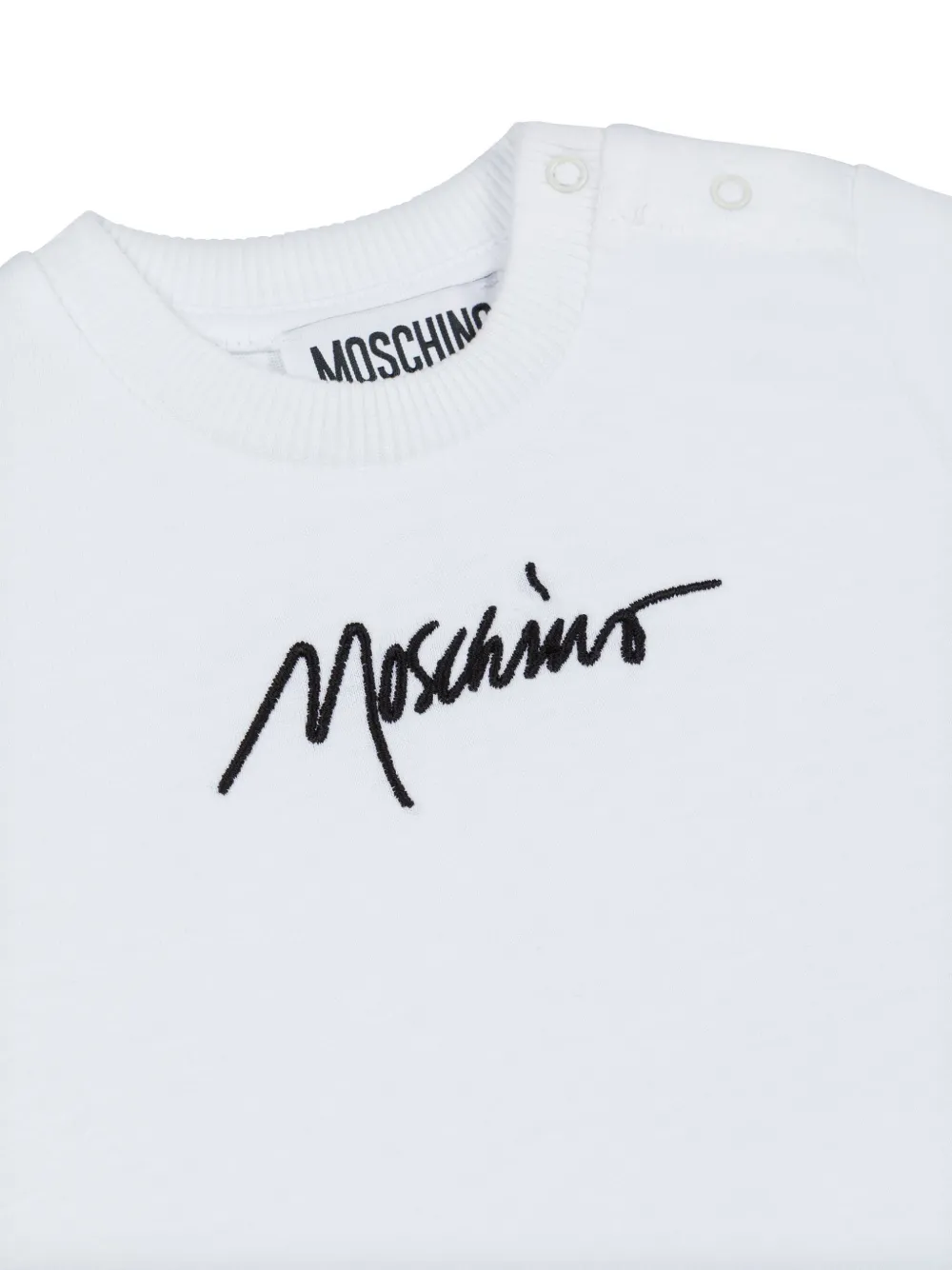 Moschino Kids T-shirt met geborduurd logo Wit