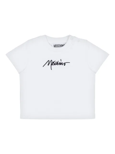Moschino Kids playera con logo bordado