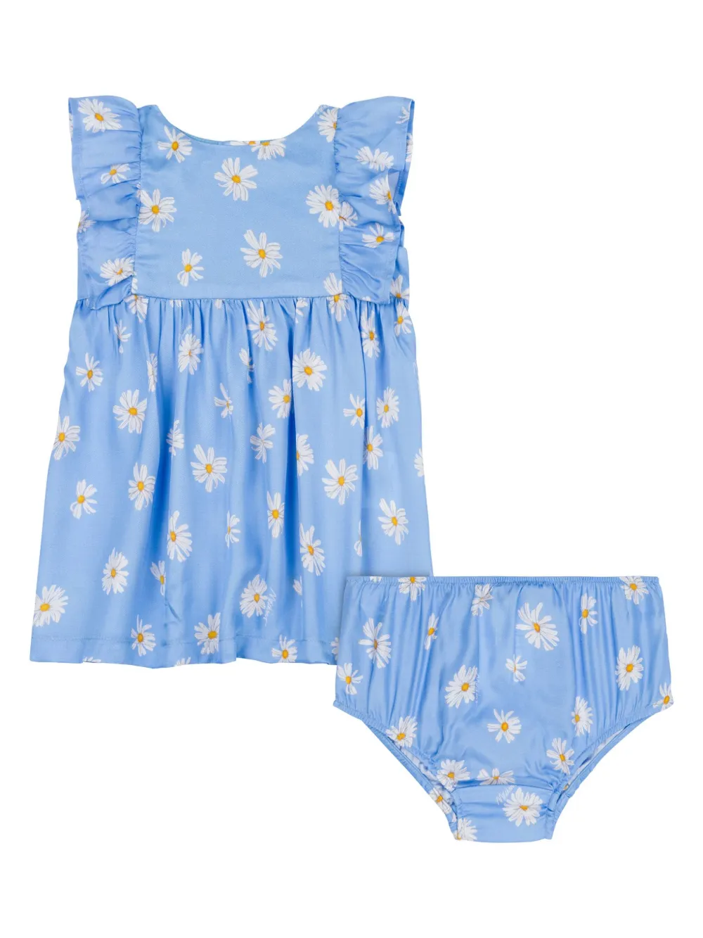 Moschino Kids Jurk met bloe print Blauw