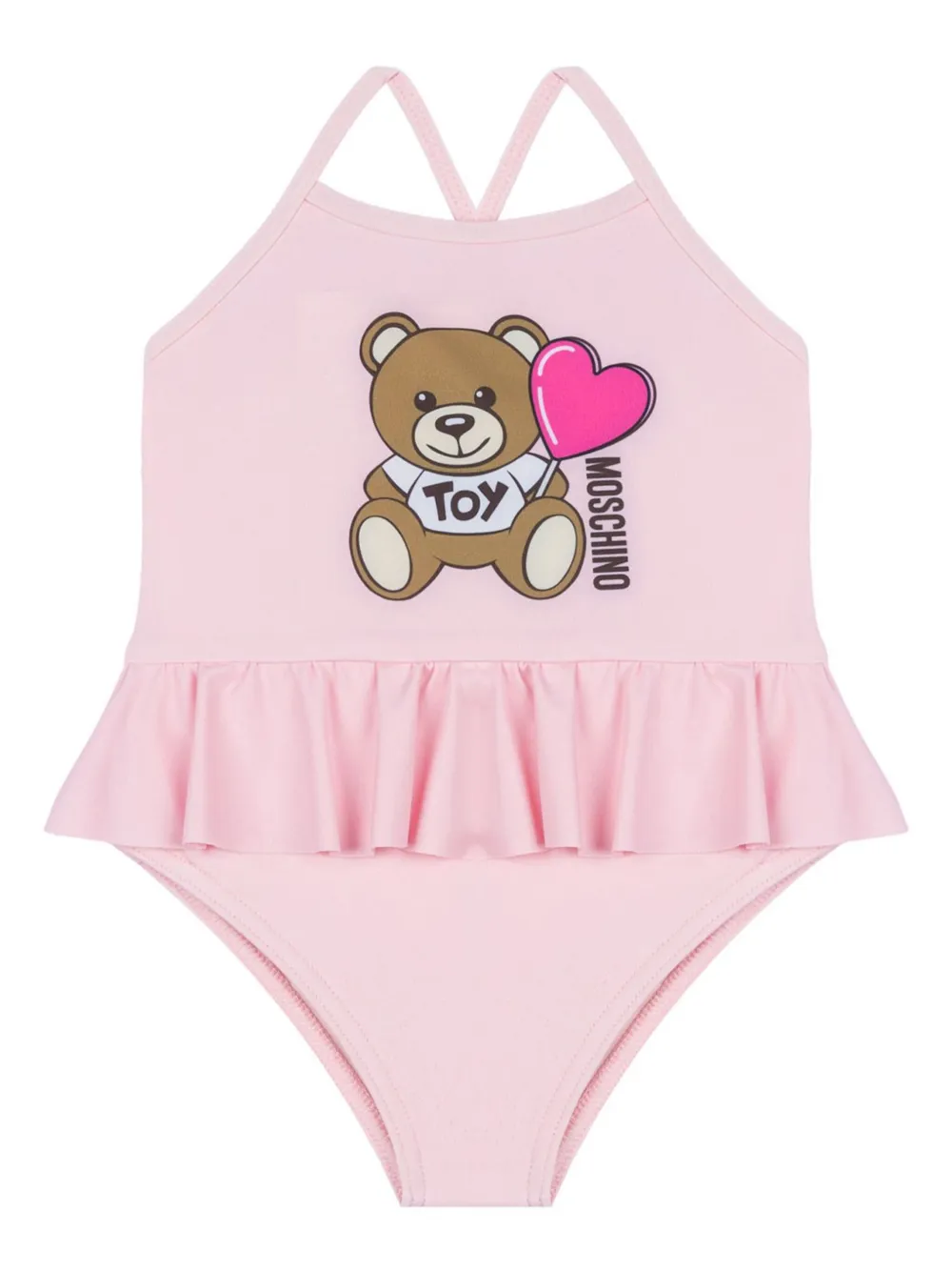 Moschino Kids Badpak met teddybeer logo Roze