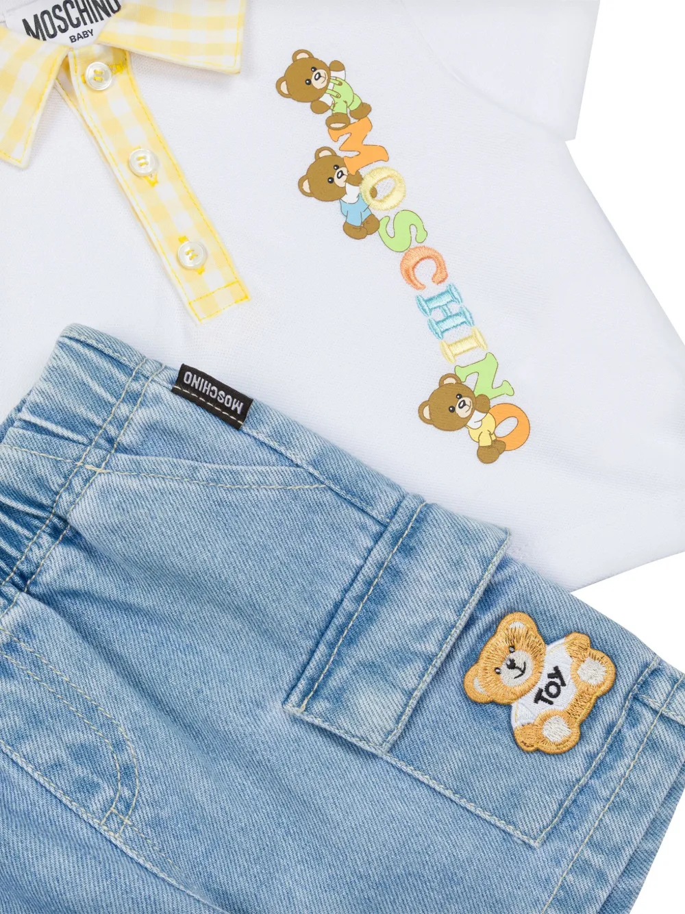 Moschino Kids Shorts met teddybeerprint Wit