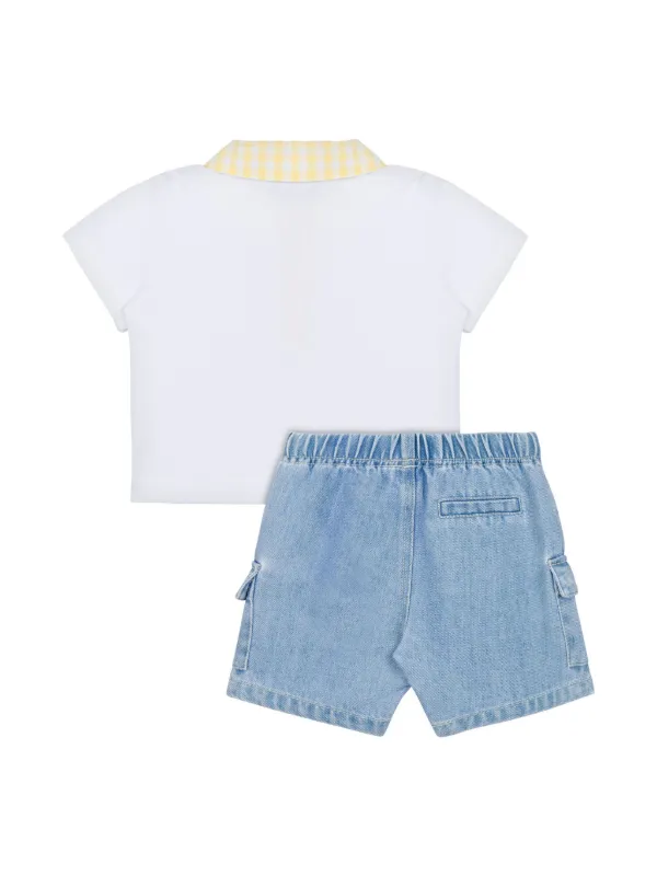【送料&関税込】Moschino safari Essential Kit Bermuda Moschino Kids Teddy Bear Short Set | White | FARFETCH