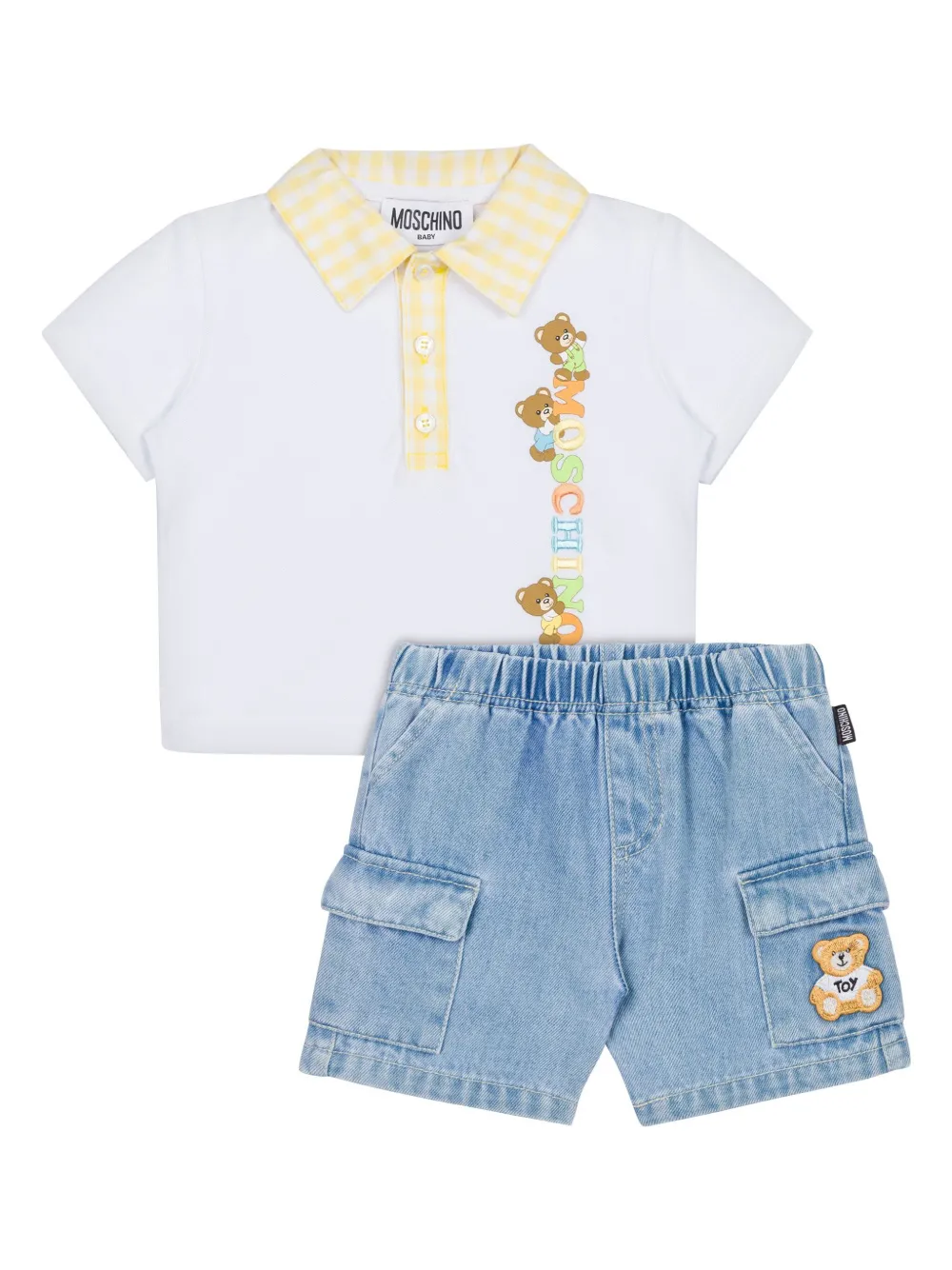 Moschino Kids Shorts met teddybeerprint Wit