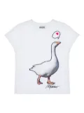 Moschino Kids goose-embroidered T-shirt - White