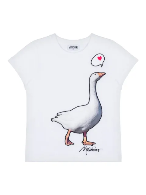 Moschino Kids goose-embroidered T-shirt