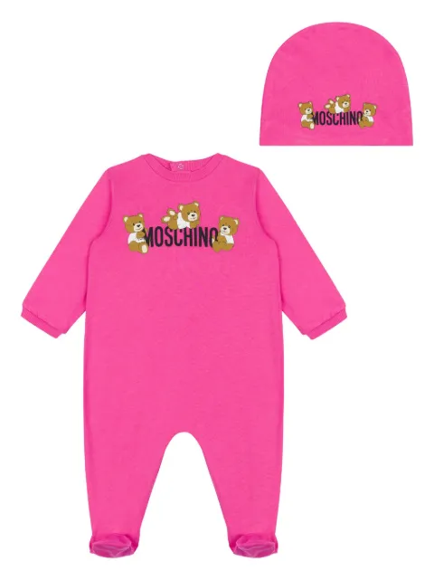 Moschino Kids set de mameluco con logo estampado