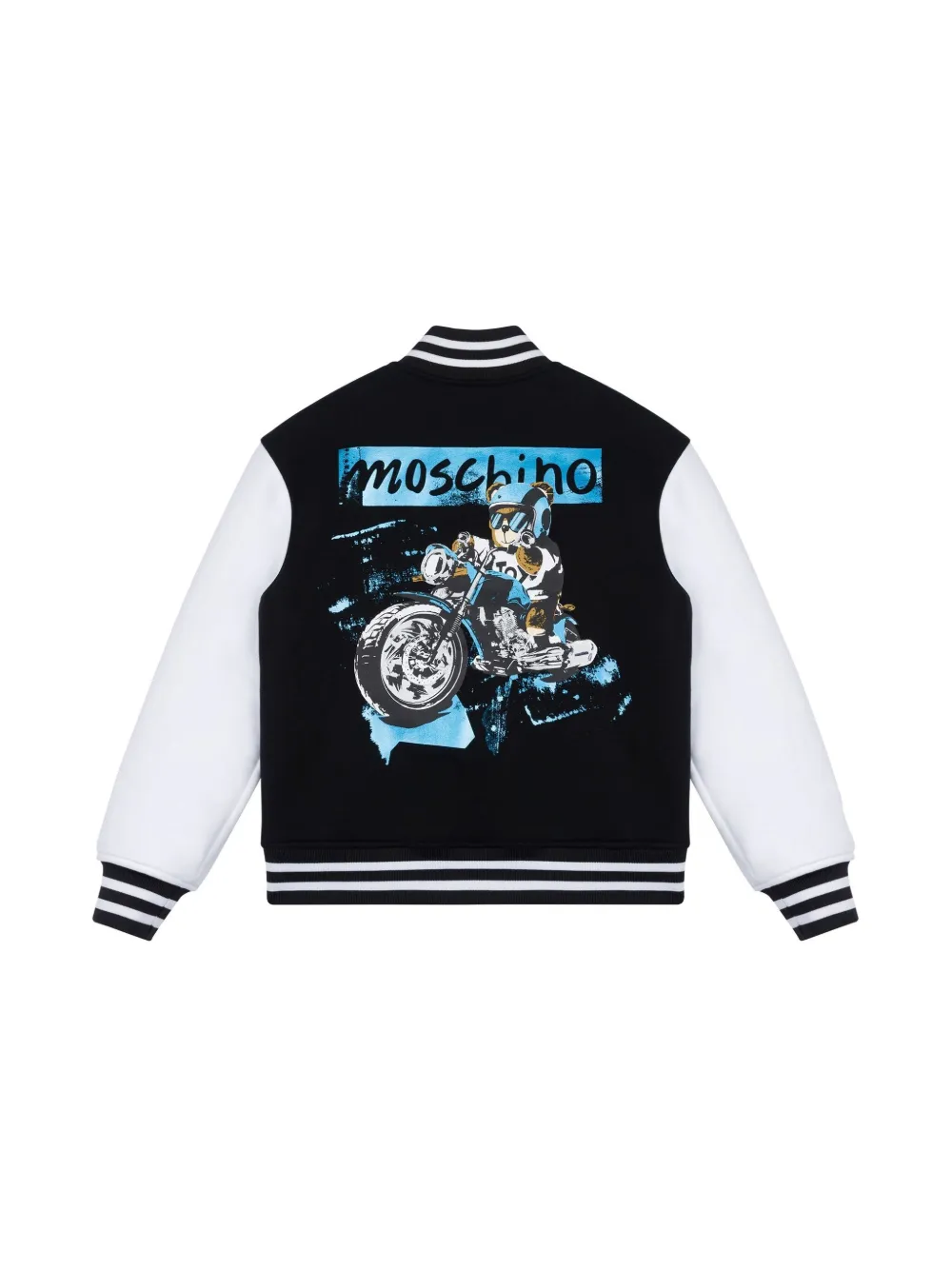 Moschino Kids Bomberjack met logoprint - Zwart