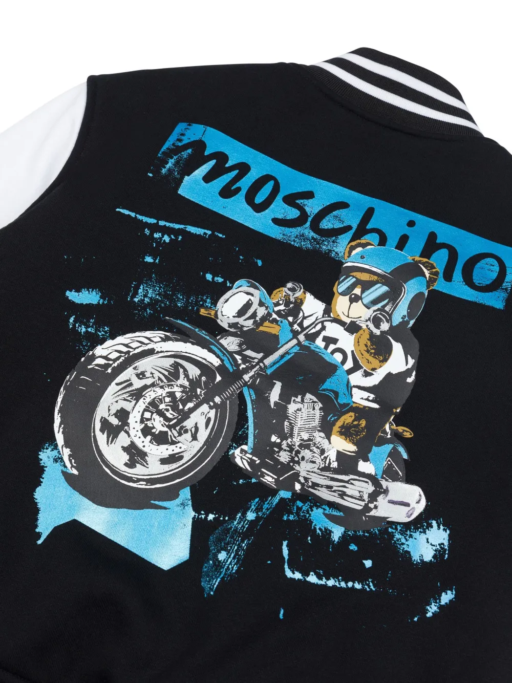 Moschino Kids Bomberjack met logoprint Zwart
