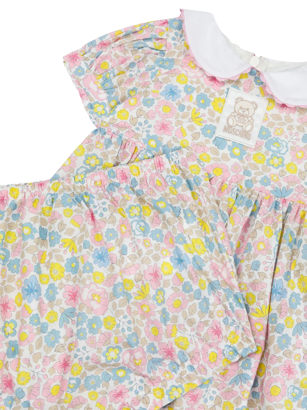 Moschino Kids Jurk met bloemenprint Blauw