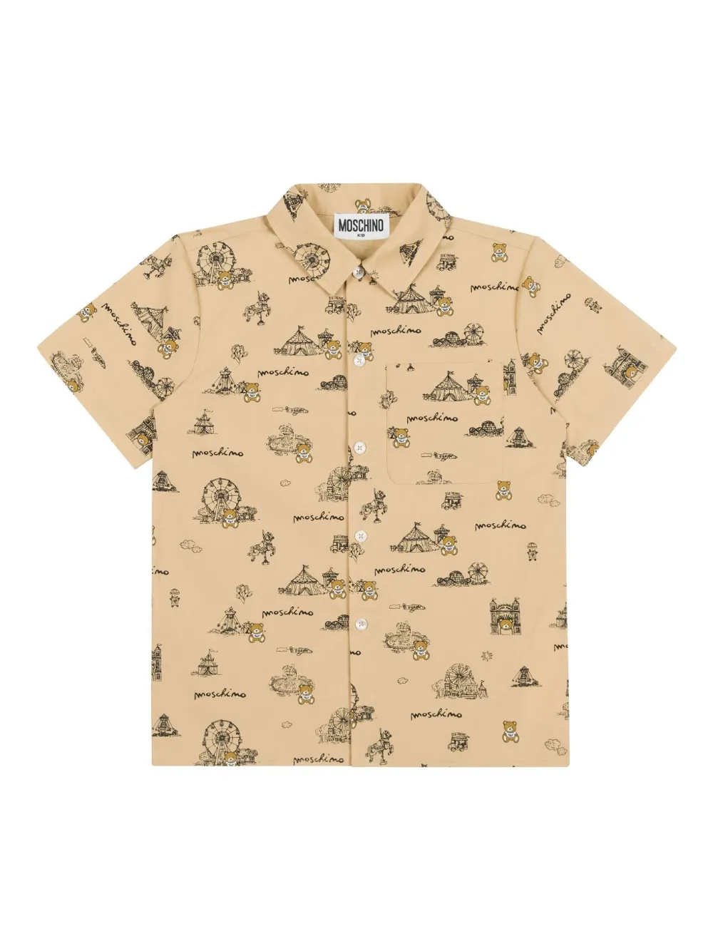 Moschino Kids قميص بطبعة رسمة | ألوان محايدة | Image 1