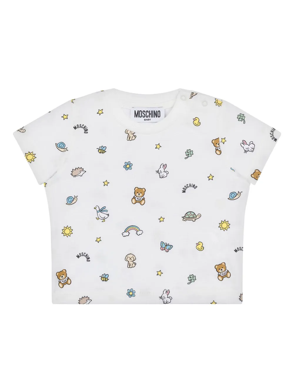 Moschino Kids T-shirt met teddybeerprint Wit