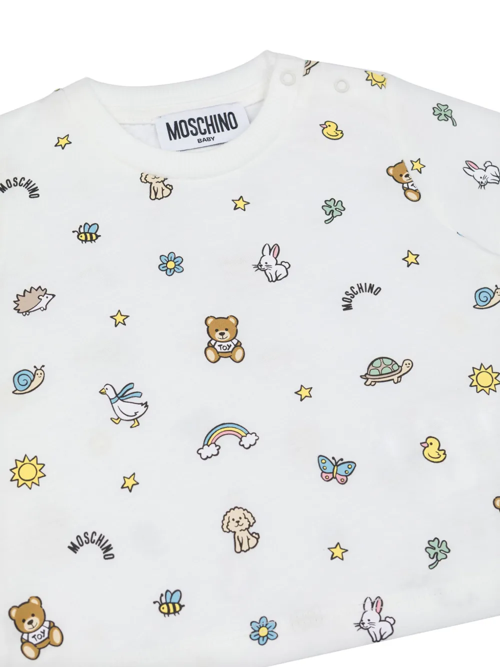 Moschino Kids T-shirt met teddybeerprint Wit
