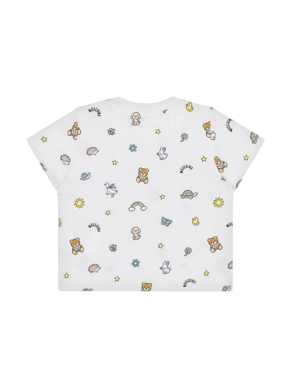 Moschino Kids T-shirt met teddybeerprint - Wit