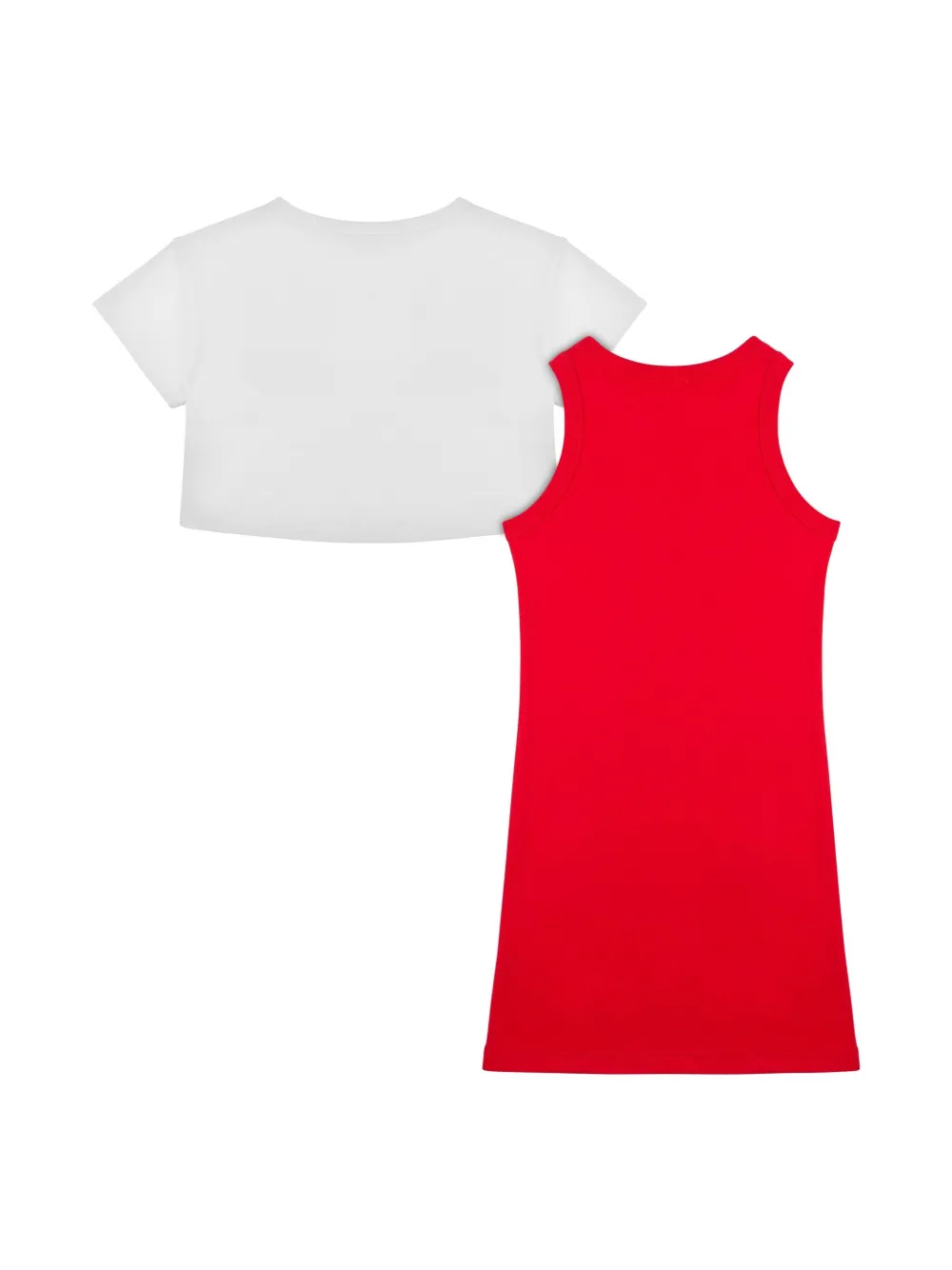 Moschino Kids logo-print dress and T-shirt set - Rood