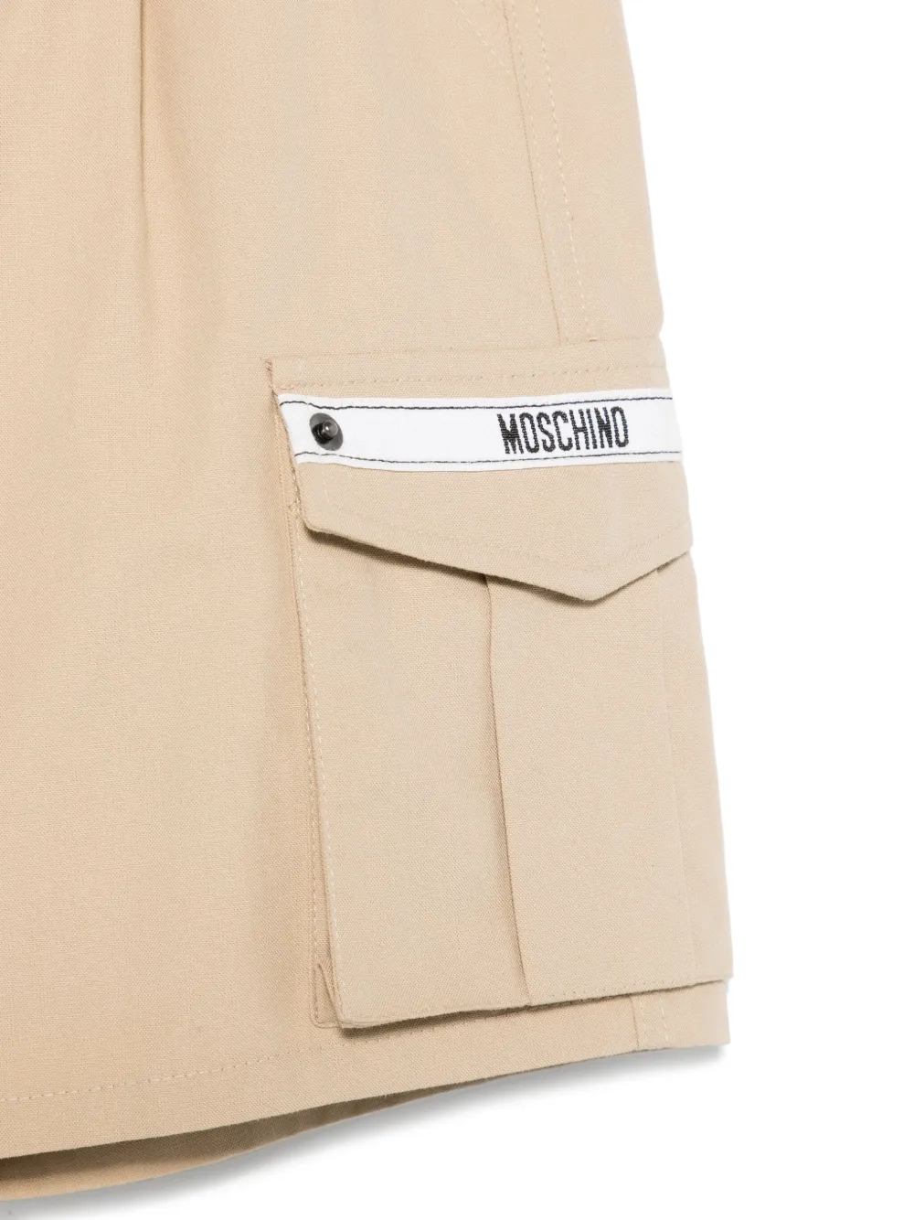 Moschino Kids Shorts met logoband Beige