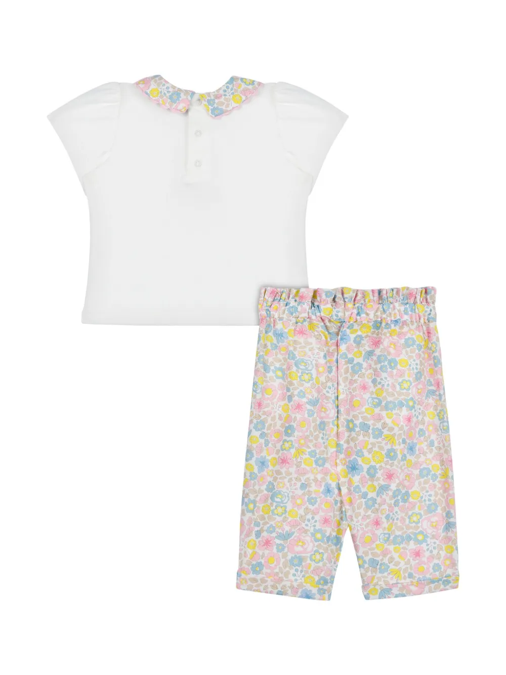 Moschino Kids T-shirt en legging met bloemenprint - Wit