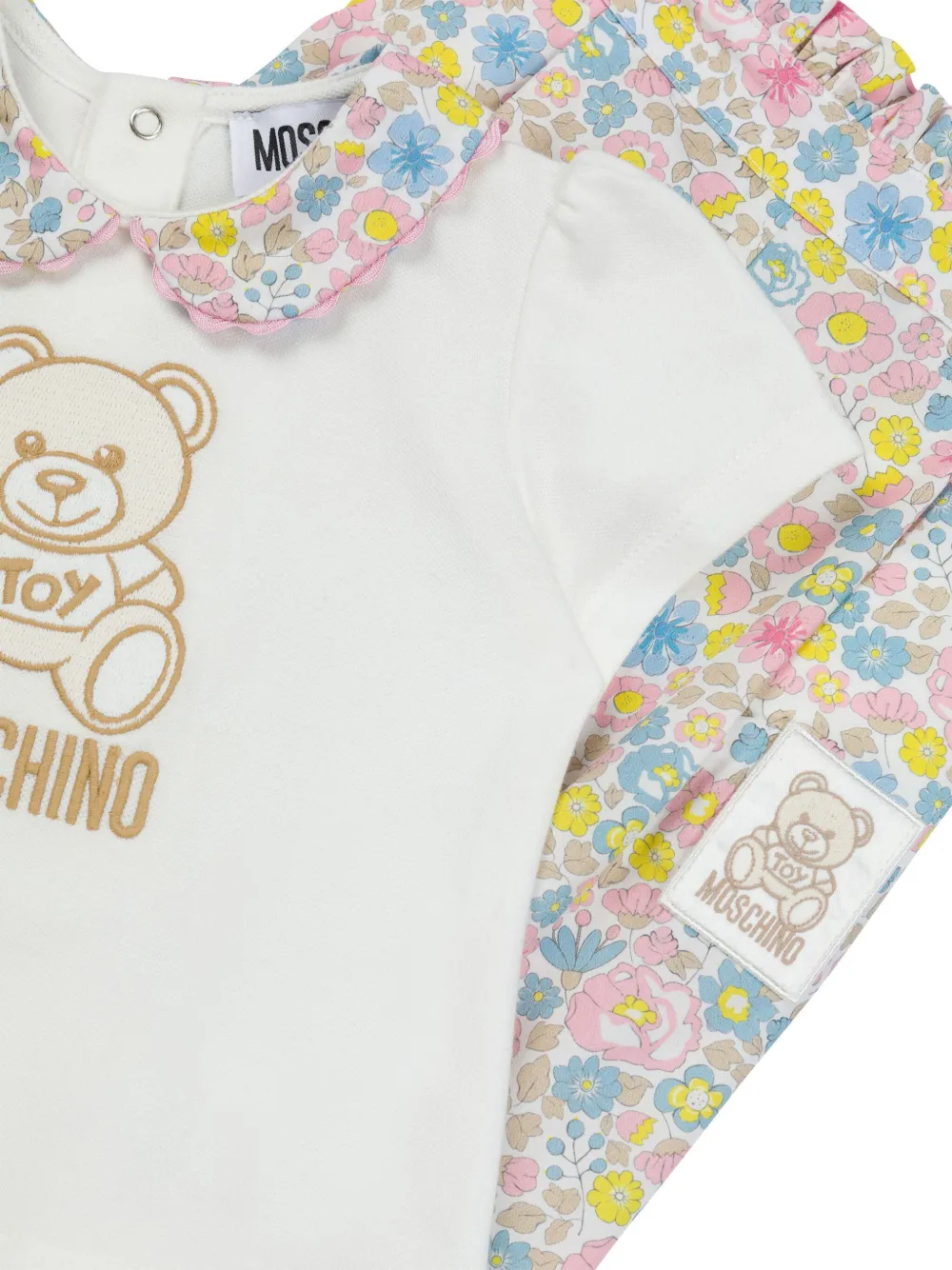 Moschino Kids T-shirt en legging met bloemenprint Wit