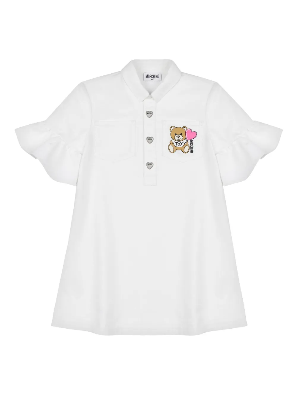 Moschino Kids Polojurk met teddybeer Wit