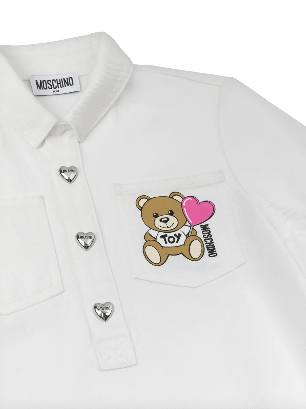 Moschino Kids Polojurk met teddybeer Wit