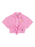 Moschino Kids gingham-print shirt - Pink