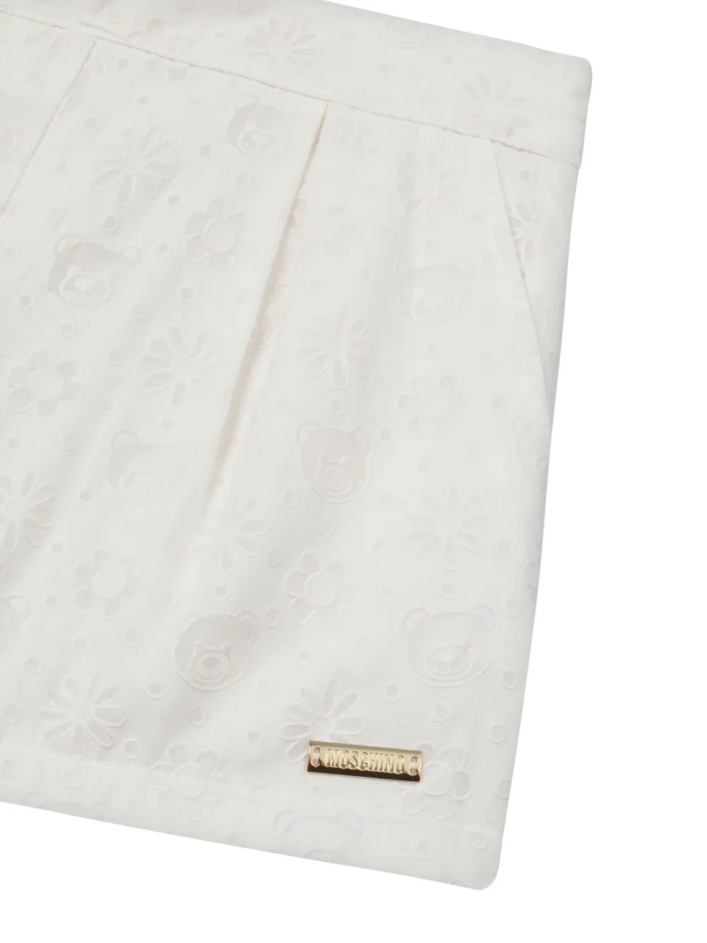 Moschino Kids Broderie anglaise shorts Wit